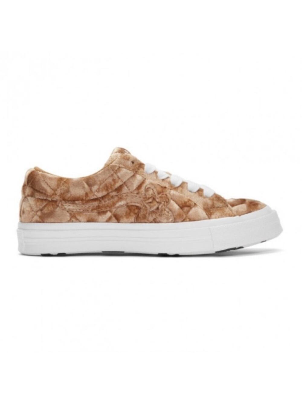 Converse Golf Le Fleur Ox Quilted Velvet Plush Low-Top Sneaker M 7.5/W 9.5 Camel